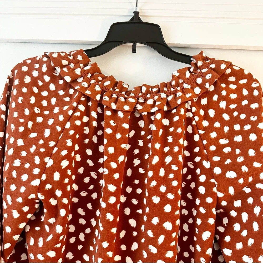 NWOT J. Crew Brushstroke Drapey Ruffle Blouse
